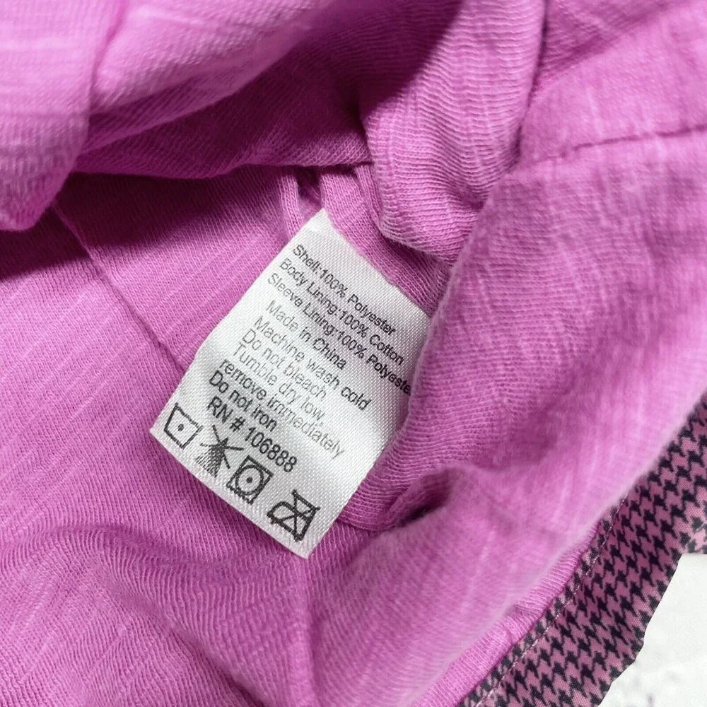 Appaman 2T Lightweight Nylon Windbreaker Jacket Lined Pink Black Houndstooth - Picture 10 of 11